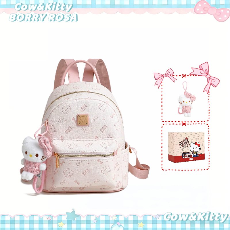 Balo nữ Cow&Kitty/BORRY ROSA hồng Kitty Series Ba lô dung tích lớn màu hồng Ba lô bình thường