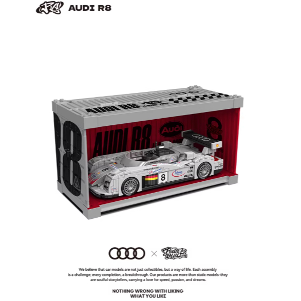 POWERBUILD Audi R8 khối xây dựng xe Đồ chơi lắp ráp hợp thời trang Mô hình xe thể thao