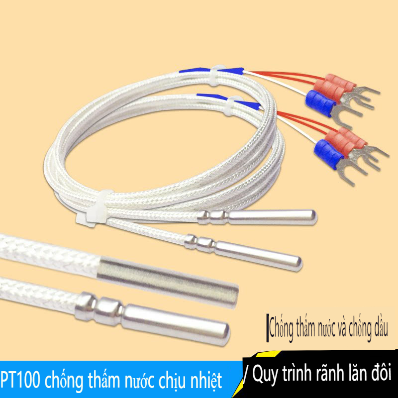 Khe cắm con lăn chịu nhiệt Pt100 Platinum pt1000 Cảm biến nhiệt độ Đầu dò nhiệt độ cao chống nước