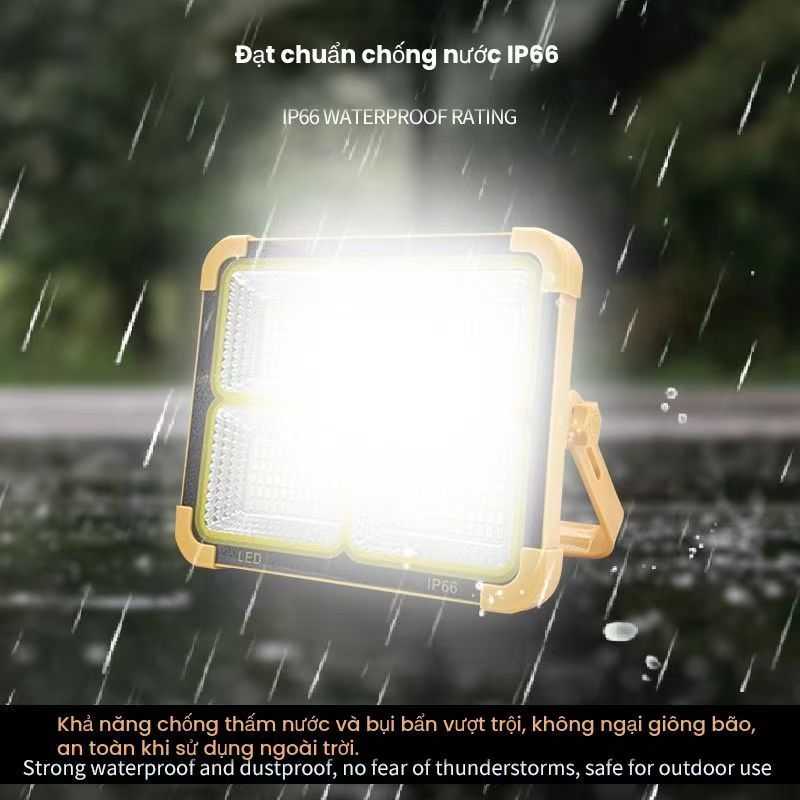 Đèn pha LED năng lượng mặt trời đa chức năng IP66 Đèn khẩn cấp ngoài trời chống nước