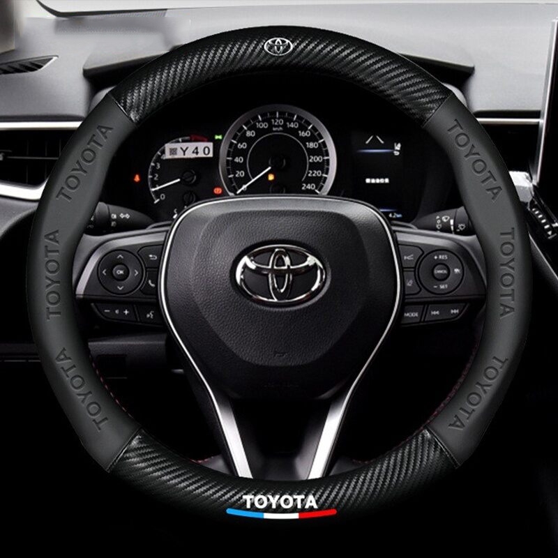 Vỏ Vô Lăng Ô Tô Toyota Sợi Carbon Bảo Vệ Chống Trơn Trượt Cho Xe Toyota Agya Raize Calya Avanza Velo