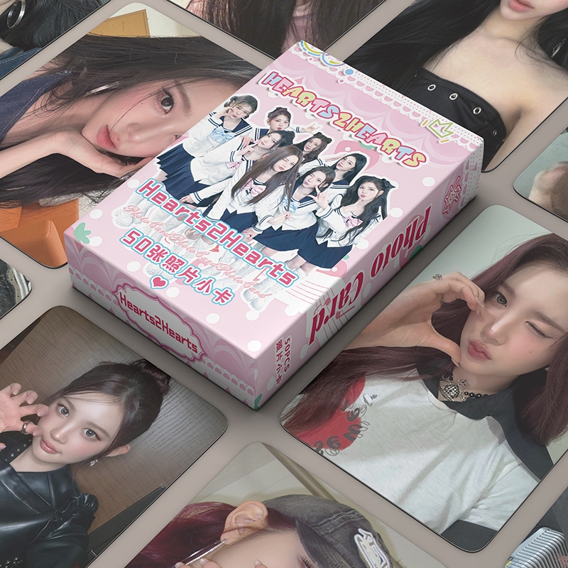 50 Cái / hộp Hearts2Hearts H2H Laser Card Photocard hologram LOMO Card KPOP Album