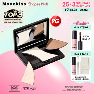 Bảng tạo khối Mooekiss 3 màu phiên bản 9g, tích hợp contour và highlight tiện dụng