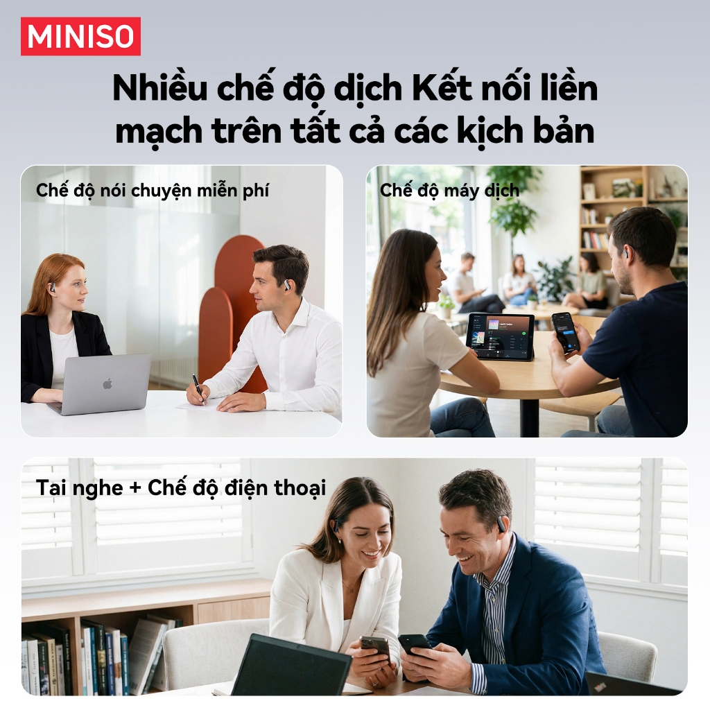 MINISO MS218 Tai Nghe Phiên Dịch  OWS Tai nghe bluetooth 6.0 Tai nghe không dây âm thanh nổi HiFi Tai nghe chống ồn chất lượng âm thanh Hi-Fi | BigBuy360 - bigbuy360.vn