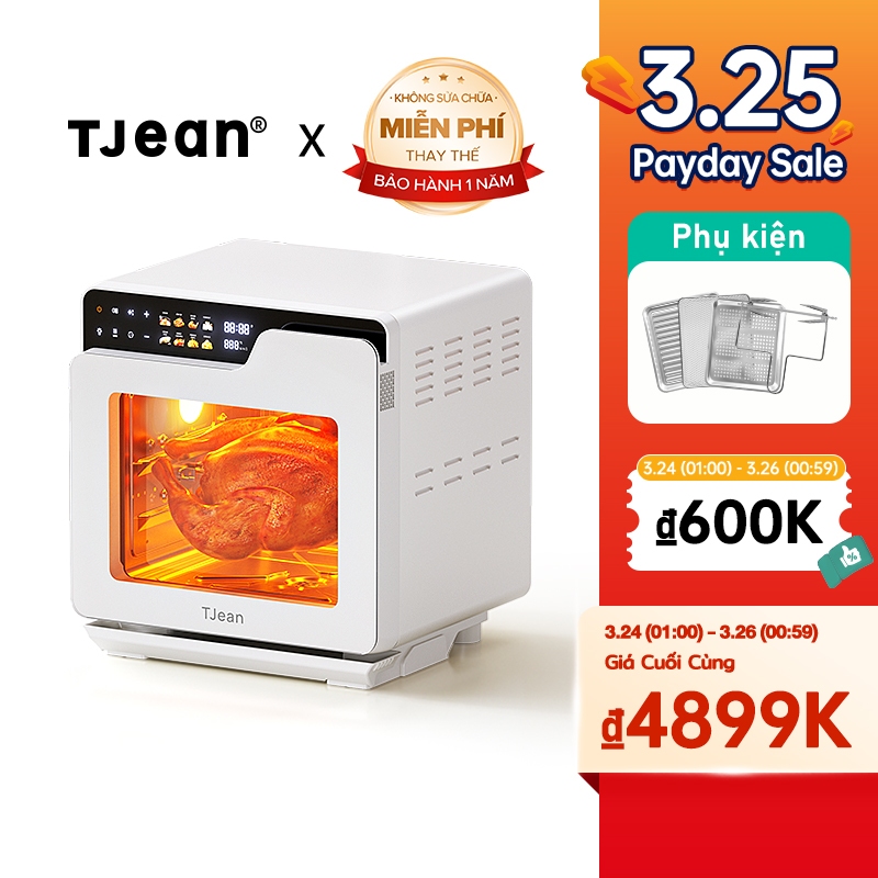 TJean Lò nướng hơi nước cảm ứng màu 18L , Lò nướng gia dụng đa chức năng (12 tháng)