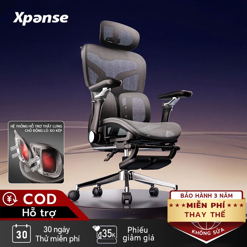 Ghế công thái học Xpanse T9 Lò xo độc lập hỗ trợ, đôi cánh nâng đỡ thắt lưng tự thích nghi | ghế game gaming | ghế văn phòng | BigBuy360 - bigbuy360.vn