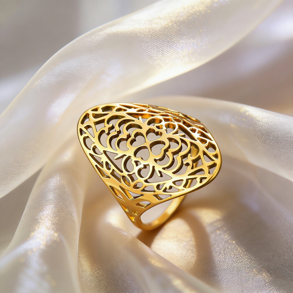 LIKGREAT Nữ Thanh Lịch Rỗng Bốn Lá Clover Nhẫn Thời Trang Tinh Tế Thép Titan Cưới Món Quà Trang Sức