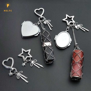 ⚡12h⚡[HELTC] Túi đựng son môi lưới kim loại Móc khóa Túi đựng son môi cầm tay Son môi Vỏ bảo vệ Gương móc khóa Trang trí quyến rũ [VN]
