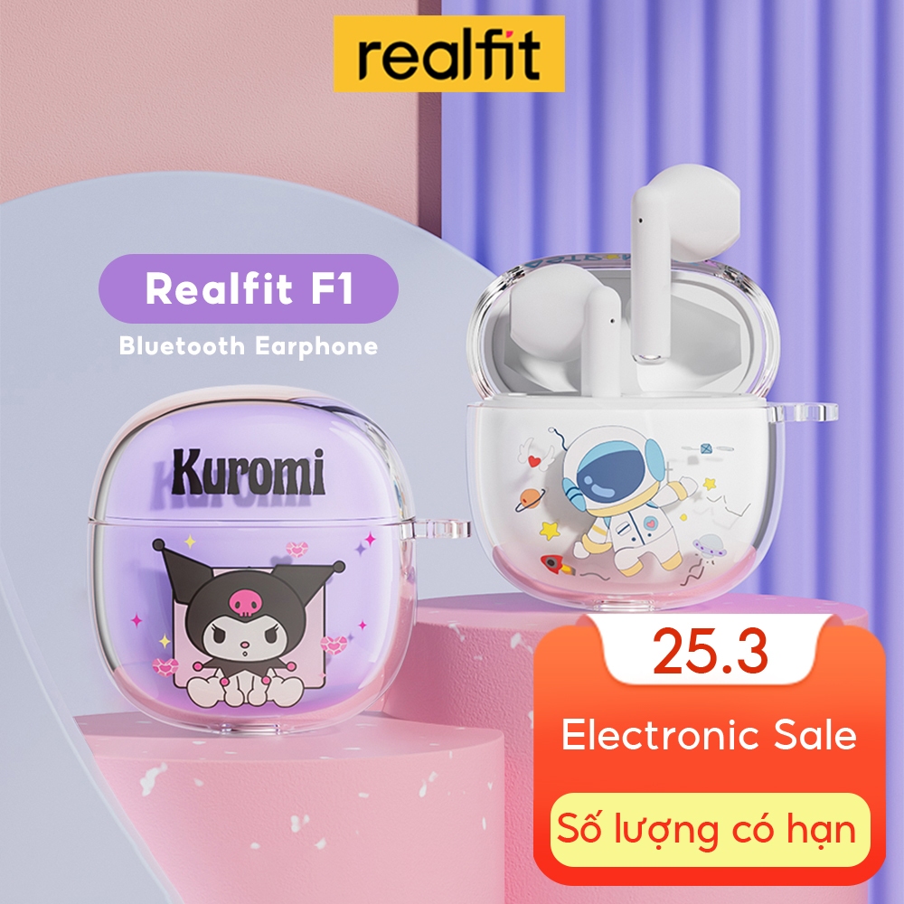 【Livestream】Tai nghe Bluetooth Realfit F1 có Mic Chất lượng âm thanh tuyệt vời Phát lại 5 giờ