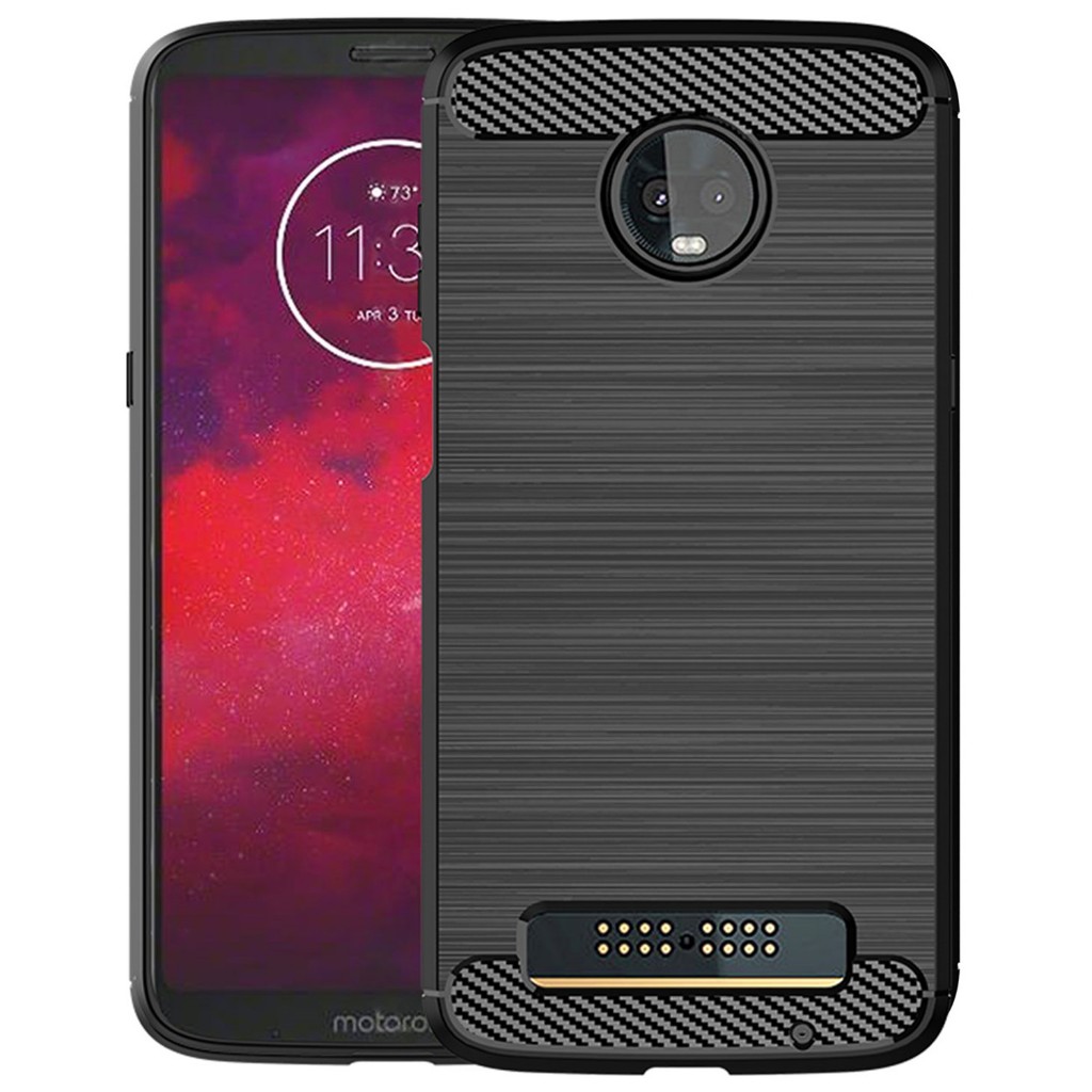 Ốp Mềm Mờ Cho Moto Z3 Force Z3Play Vỏ Sợi Carbon Chống Sốc Cho motorola z3force Vỏ Điện Thoại Chải