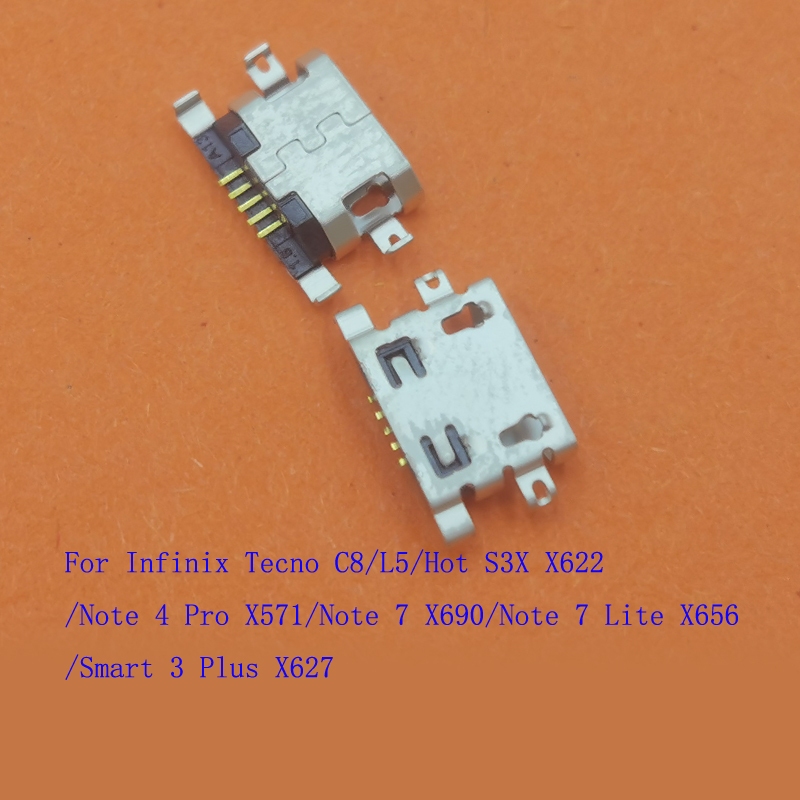 10-100 Cái Đầu Nối Cắm Usb Cho Tecno C8 L5 Infinix Hot S3X Note 7 Lite 4 Pro Smart 3 Plus Note7 Sạc 