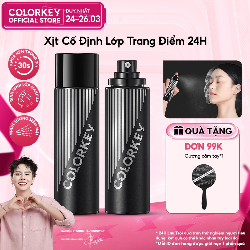 [DUY KHÁNH YÊU THÍCH] Xịt Khóa Nền COLORKEY Tia Sương Mịn, Cố Định Trang Điểm Lâu Trôi 24H, Cấp Ẩm, Phù Hợp Mọi Loại Da 100ml