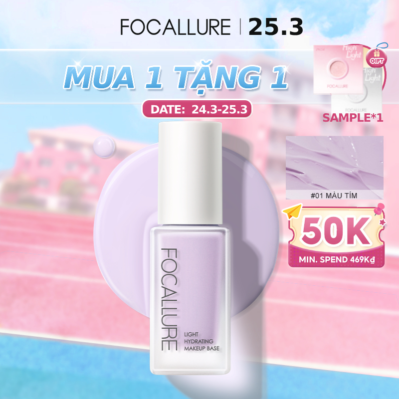 Kem lót dưỡng ẩm FOCALLURE làm sáng da chống thấm nước trọng lượng nhẹ hiệu 30g