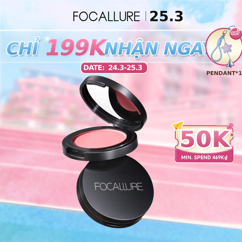 Phấn má hồng FOCALLURE 11 màu sắc tùy chọn trang điểm tự nhiên thời trang 2.8g