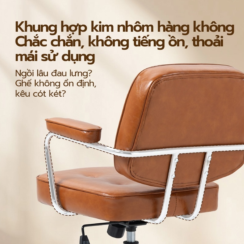 Ghế xoay văn phòng Xpanse 005 Da sáp chống nước chống trầy xước, Đệm ngồi latex êm ái | ghế làm việc |  ghế tựa lưng | BigBuy360 - bigbuy360.vn