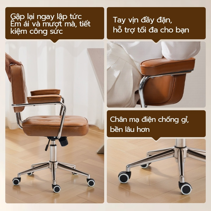 Ghế xoay văn phòng Xpanse 005 Da sáp chống nước chống trầy xước, Đệm ngồi latex êm ái | ghế làm việc |  ghế tựa lưng | BigBuy360 - bigbuy360.vn