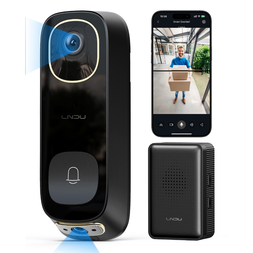 Chuông cửa Video VD05-LNDU 2K Camera kép không dây Phát hiện AI Màu sắc Tầm nhìn ban đêm 16GB eMMC C