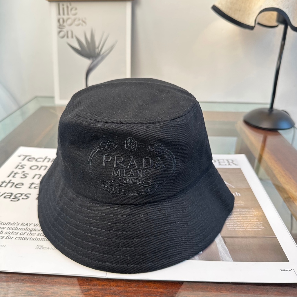 Kết cấu sang trọng nhẹ nhàng | Mũ xô dập nổi Prada Milano Nhiều màu tùy chọn Retro All-Match Sun Hat