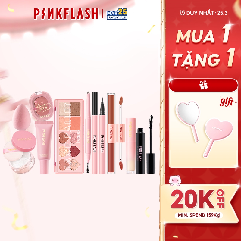 Bộ mỹ phẩm trang điểm 10 món PINKFLASH tiện dụng dành cho người mới bắt đầu