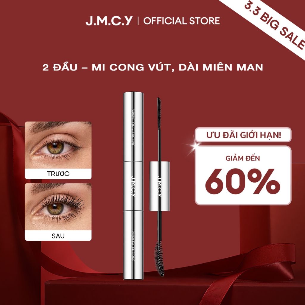 COD JMCY Mascara dạng lỏng 3 trong 1 Mascara hai mặt 3D với đầu cọ mảnh giúp uốn cong mi tự nhiên ch