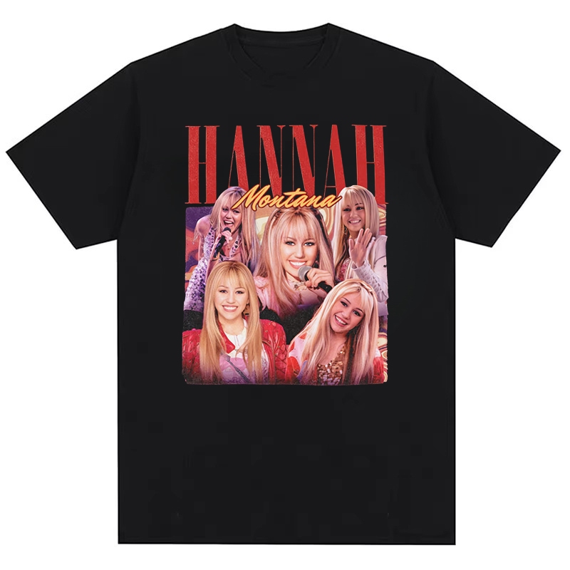 Hannah Montana Miley Cyrus Áo thun Cotton Thời Trang In Hình