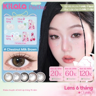 Kính áp tròng màu Kilala - Nâu Chestnut Milk Brown/ Xám Lychee Grey/ Xanh Pandora Blue lens cận 6 tháng DIA 14.2mm có độ (0-7)  Ocean Pearl Collection[Giá 1 chiếc lens ]