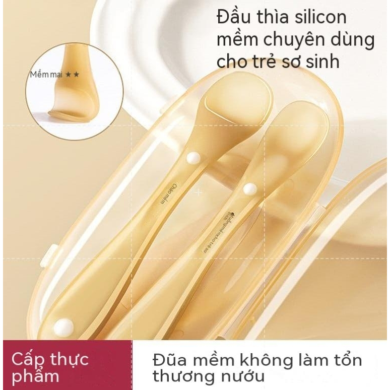 Muỗng Silicon Cho Bé Sơ Sinh Cho Bé Ăn Thìa Trẻ Sơ Sinh Trẻ Em Bộ Đồ Ăn Nước Bổ Sung Thìa Thực Phẩm