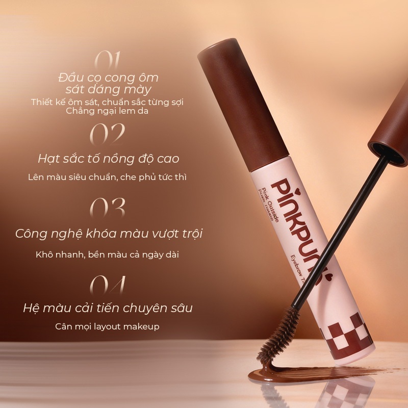 [MỚI] Mascara Lông Mày 2.0 PinkPunk Hiệu Ứng Mờ Nhung 6 Màu Tự Nhiên Không Lem Chống Nước 4g | BigBuy360 - bigbuy360.vn