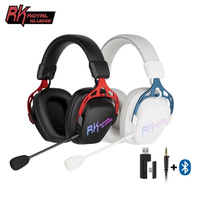 Tai nghe chơi game RK Royal Kludge RK HG103 Trình điều khiển loa 50mm không dây có đèn RGB Nút tai da Protein có giá đỡ hợp kim nhôm