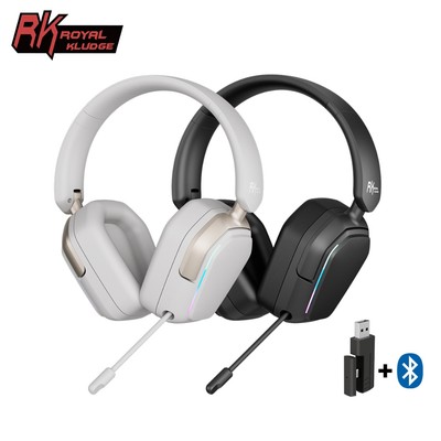 Tai nghe chơi game RK Royal Kludge RK HG101 Trình điều khiển loa 40mm không dây có đèn RGB Nút tai da Protein