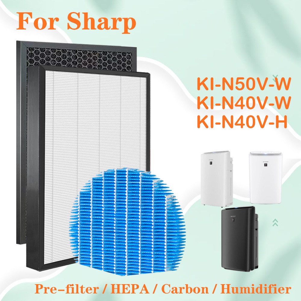 Dành Cho Máy Lọc Không Khí Sharp KI-N50V-W, KI-N40V-W, KI-N40V-H, Thay Thế True HEPA Và Bộ Lọc Carbo