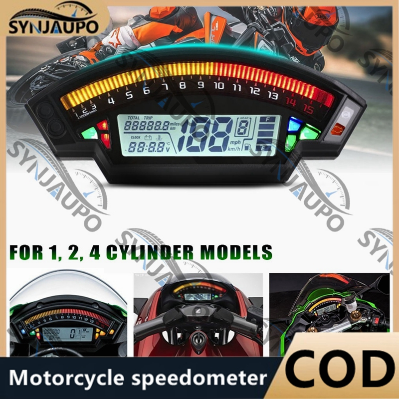 Dành Cho Kawasaki Ninja ZX10R ZX-10R 2012-2017 Xe Máy LCD Đồng Hồ Tốc Độ Đèn Nền Máy Đo Tốc Độ Đồng 