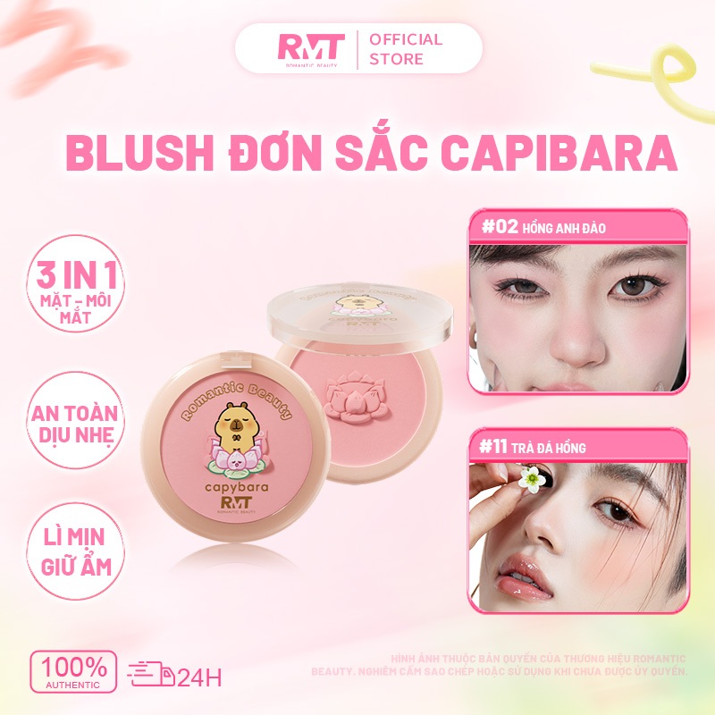 Romantic Beauty Phấn Má Hồng Single Bichon Matte Tạo Khối Làm Sáng Hiệu Ứng Cháy Nắng