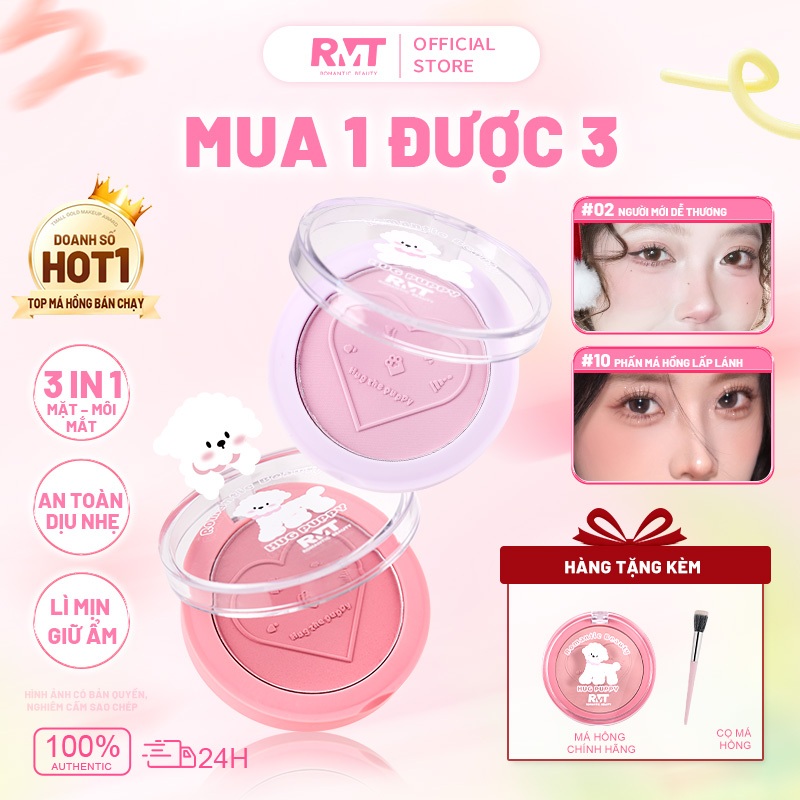 Romantic Beauty Phấn Má Hồng Single Bichon Matte Tự Nhiên Làm Sáng Da Màu Hot Cho Trang Điểm Đi Làm