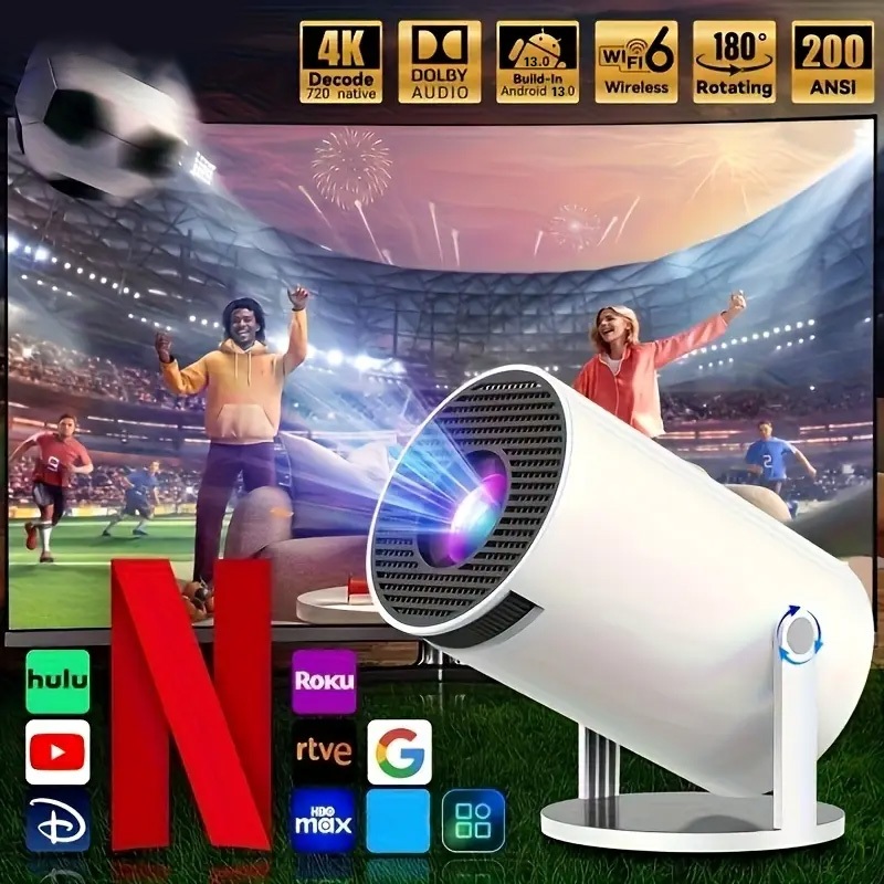 HY300 Pro 4K Full HD 1080P Máy chiếu Mini cầm tay WiFi Máy chiếu thông minh Bluetooth