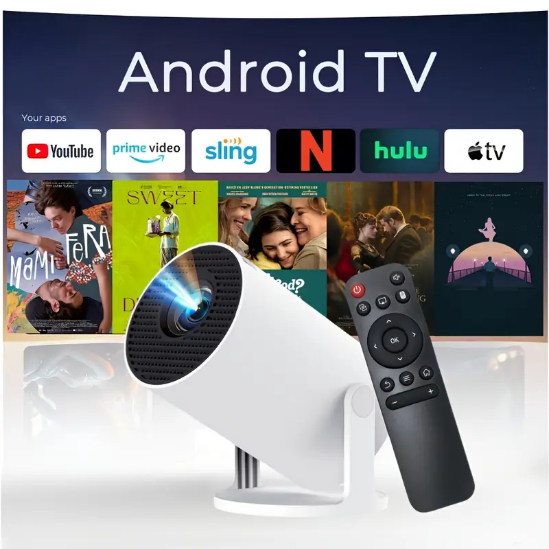 Máy chiếu thông minh HY300 Pro 4K 1080P WiFi Bluetooth Kết nối điện thoại di động Máy chiếu Mini cầm