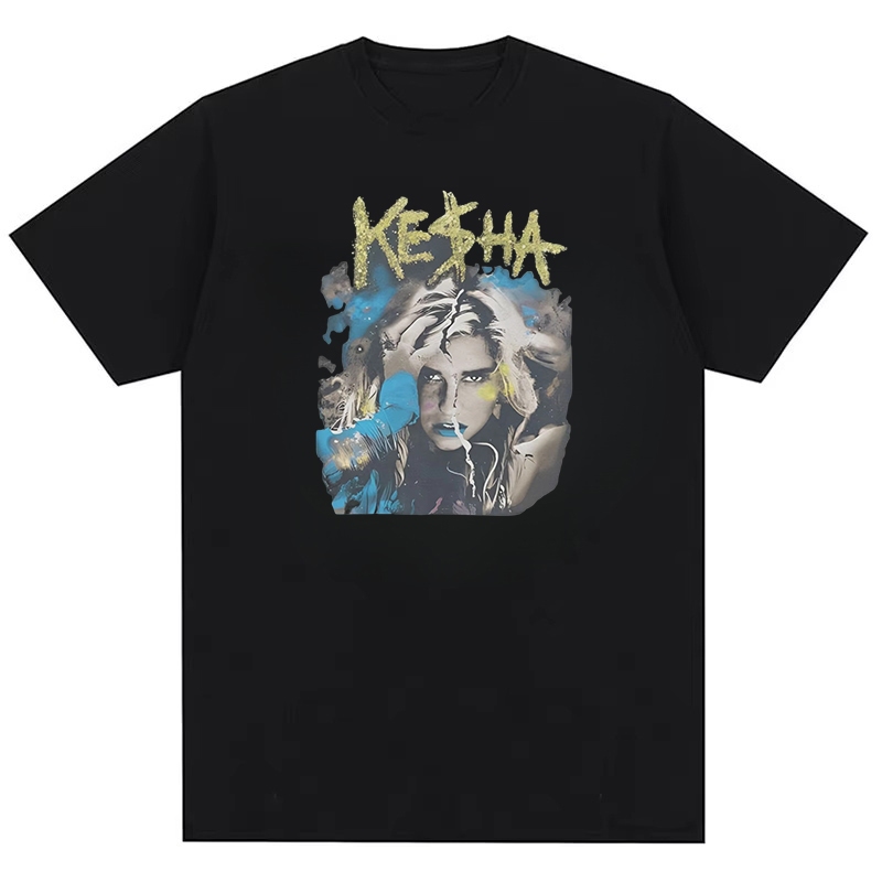 Áo thun cotton nguyên chất in họa tiết album ca sĩ Kesha cho nam và nữ