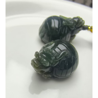 Rùa rồng ba cánh|Mặt dây chuyền ngọc bích ngọc rồng ngọc Hetian tự nhiên