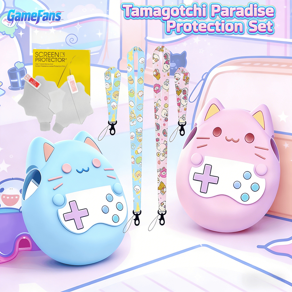 Tamagotchi Paradise Pet Game Console Vỏ bảo vệ mèo ba màu dễ thương 4in1