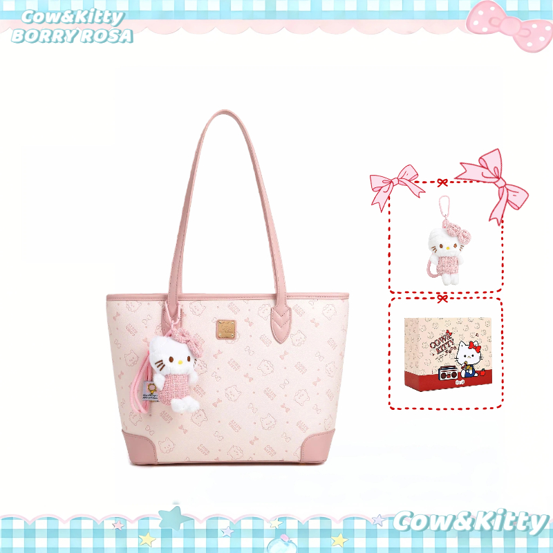 Cow&Kitty/BORRY ROSA Túi Tote màu hồng Túi xách màu hồng phong cách dễ thương