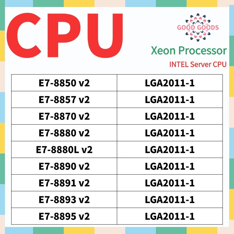 E7-8850v2 E7-8857v2 E7-8870v2 E7-8880v2 E7-8880Lv2 E7-8890v2 E7-8891v2 E7-8893v2 E7-8895v2 INTEL Xeo