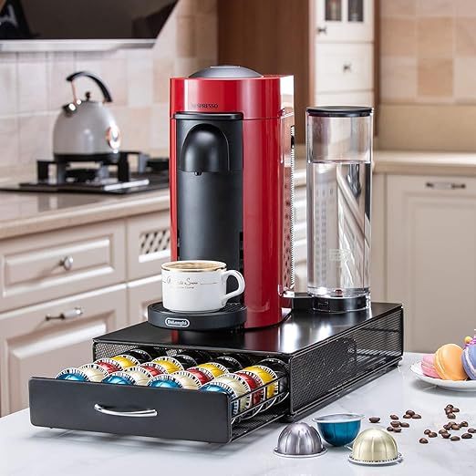 Hộp đựng cà phê Ngăn kéo lưu trữ cho Nespresso Vertuo Capsule Holder Khay ngăn kéo có kệ lưới cho Ne