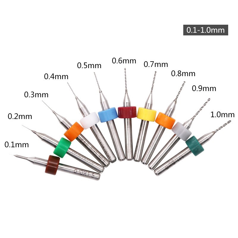 10 Cái / bộ PCB Mini Mũi Khoan Thép Vonfram Cho In Bảng Mạch CNC Mũi Khoan