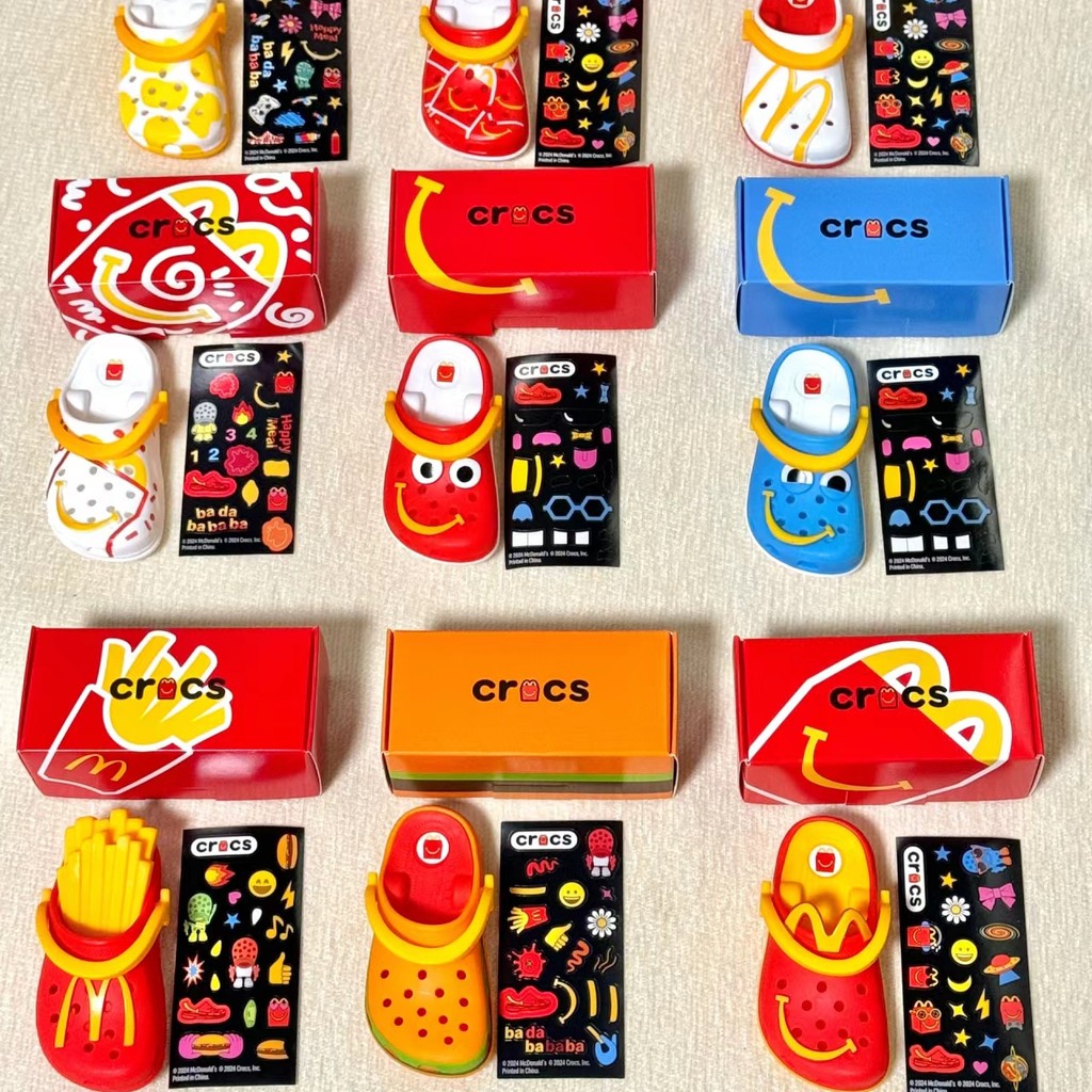 Móc khóa Crocs McDonald 's – Móc khóa Sandal Mini McDo Crocs có nhãn dán