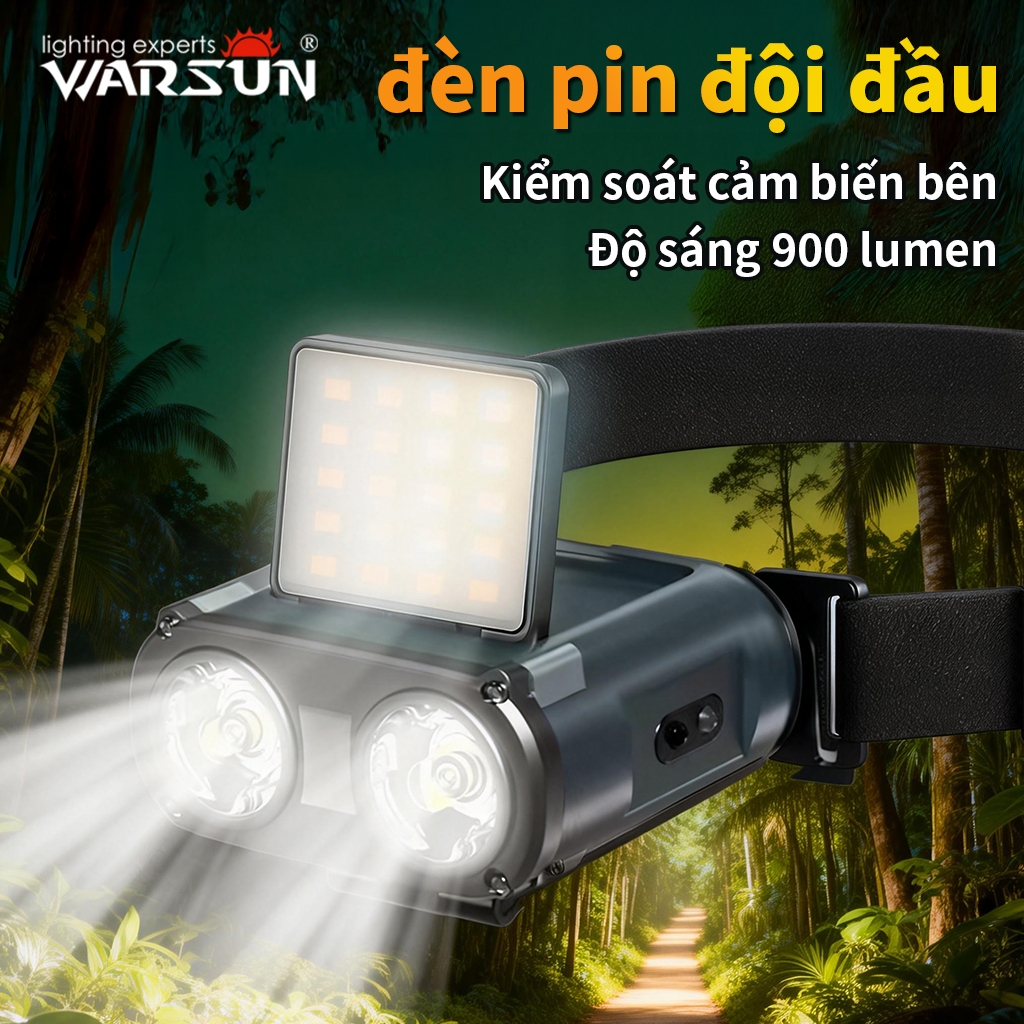 Đèn pha Warsun OWL 900LM - Siêu sáng, sạc và chống nước