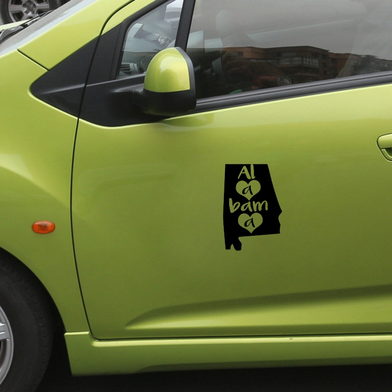 Alabama State Heart Car Sticker Tình Yêu Dễ Thương Alabama Phác Thảo Vinyl Decal Cho Cửa Sổ Ô Tô, La