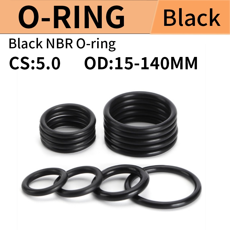 [NBR] Ren 5mm Nitrile O-Ring Đường kính ngoài 15-140 Vòng đệm cao su Cyanide chống ăn mòn chống dầu 