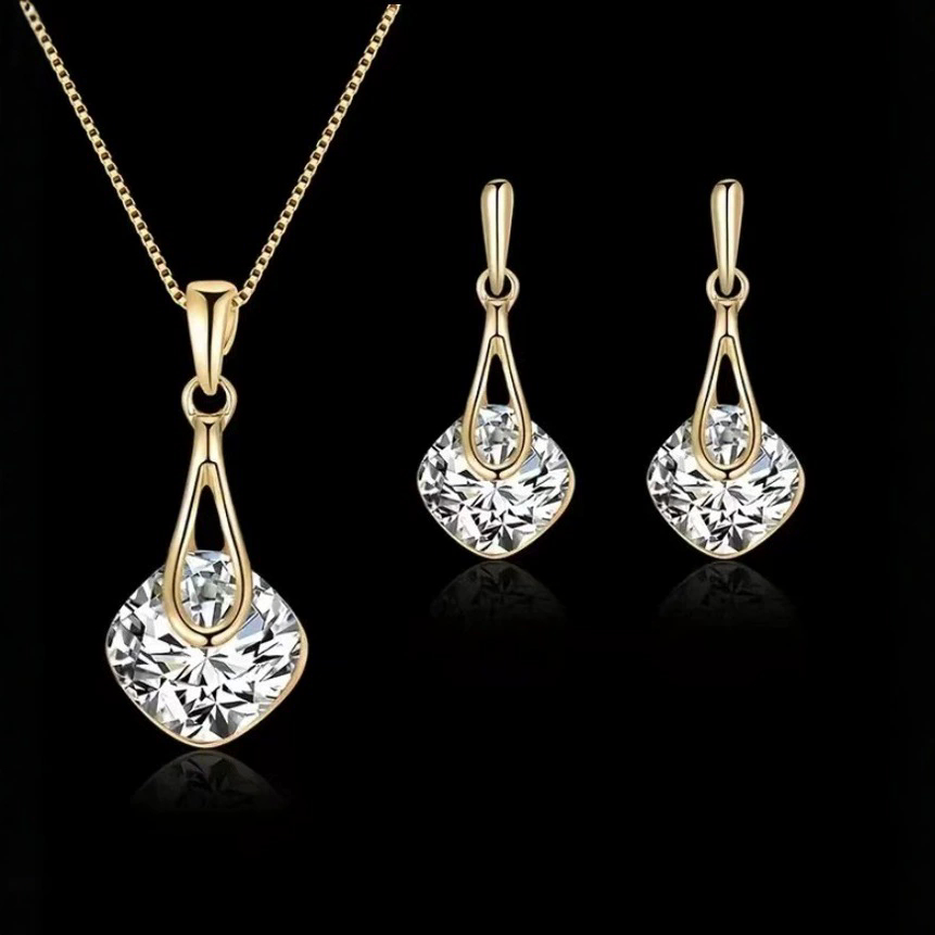 Trang Sức Crystal Cho Nữ - Set gồm 2 cái Necklace, Pendant và Earings