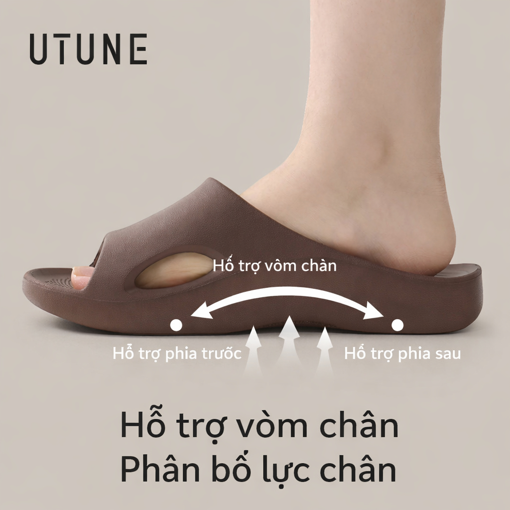 UTUNE Dép Nam Hỗ Trợ Vòm Chân Thiết Kế Công Thái Học Chất Liệu EVA Chống Trơn…