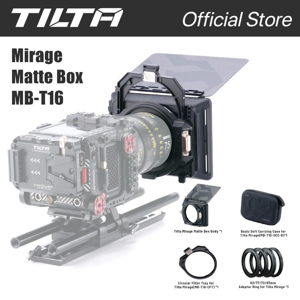 TILTA Mirage Matte Box Bộ lọc có động cơ VND Bộ lọc ND thay đổi 95mm Bộ lọc tròn mới 67 / 72 / 77 / 